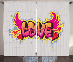Love Words on Brick Curtain