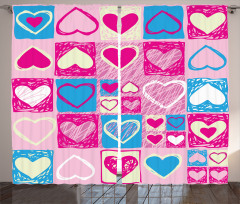 Hearts in Square Shape Curtain