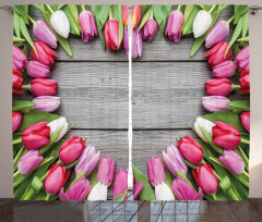 Frame of Fresh Tulips Curtain