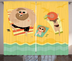 Happy Family Seaside Curtain