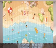 Cartoon Coast Fun Curtain