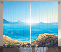 Seascape Cartoon Curtain