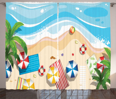 Summer Fun Cartoon Curtain