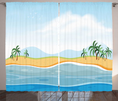 Ocean Palms Panorama Curtain