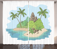 Island Doodle Botany Curtain