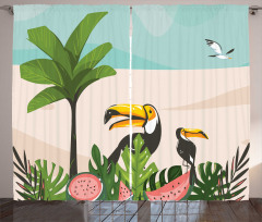 Watermelons Toucans Curtain