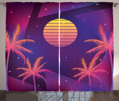Palms Sun and Stars Curtain