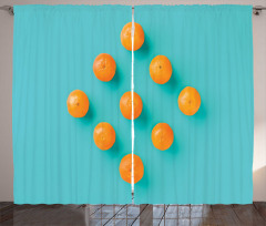 Modern Tangerine Art Curtain