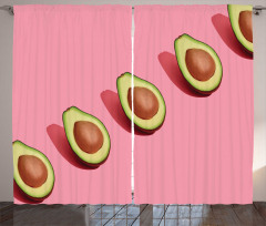 Halved Fresh Avocados Curtain