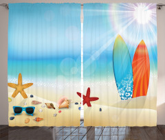 Sand Beach Surfboard Curtain