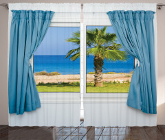 Shore Palm Tree Island Curtain