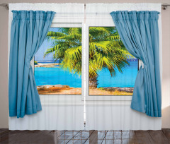 Tropical Beach Sun Curtain