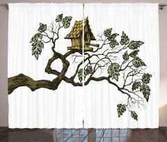 Bird Home and Branch Curtain