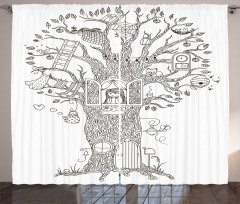 Girl in Timber Home Curtain