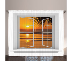 Ocean Sunset View Sky Curtain