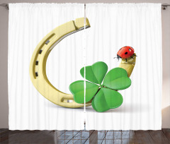 Horseshoe Ladybug Shamrock Curtain