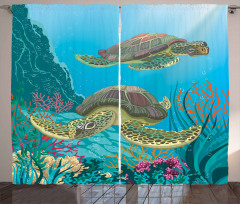 Sealife Turtles Aquatic Curtain