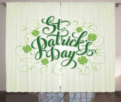 St Patrick's Day Swirls Art Curtain