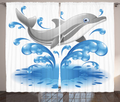 Animal Sealife Cartoon Curtain