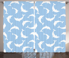 Pattern with Dolphins Curtain