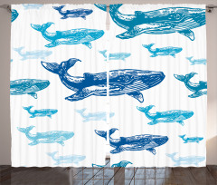 Ocean Animals Colorful Curtain