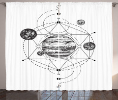 Modern Geometric Planets Curtain