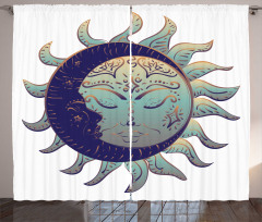 Boho Sun and Crescent Curtain