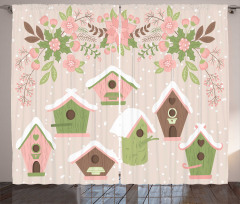 Pastel Floral Snow Nest Curtain