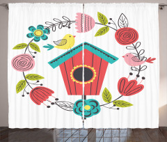 Winged Animals Nest Art Curtain