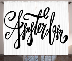 Cursive Modern Typography Curtain