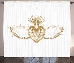 Winged Heart with Crown Curtain