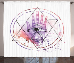 Watercolor All Seeing Eye Curtain