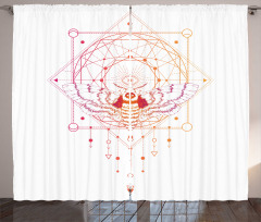 Geometrical Abstract Moth Curtain