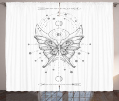 Muted Tones Boho Butterfly Curtain