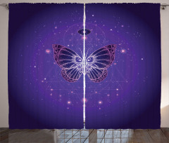 Galactic Butterfly Geometry Curtain