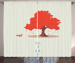 Fall is Here Animal and Tree Curtain