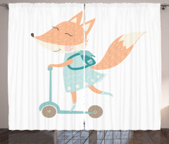Happy Animal and Bag on Scooter Curtain