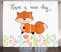 Have a Nice Day Wording Animal Curtain