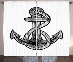 Monochrome Anchor Curtain