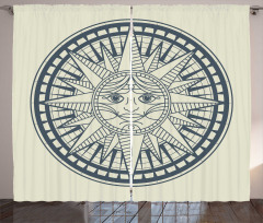 Retro Sun Compass Curtain