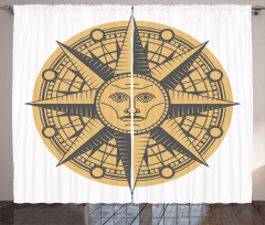 Sun Compass Art Curtain