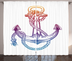 Ombre Anchor Rope Curtain