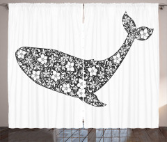 Zentangle Whale Curtain