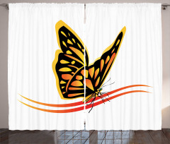 Delicate Spring Moth Art Curtain