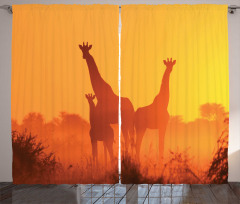 Sunset with Animals Curtain