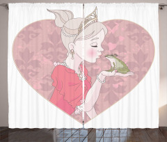 Fairytale Princess Kiss Art Curtain