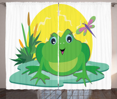 Animal on Leaf Cartoon Sun Curtain