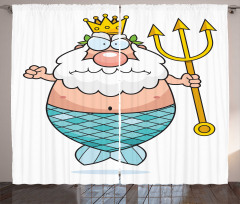 Funny Cartoon Angry King Curtain