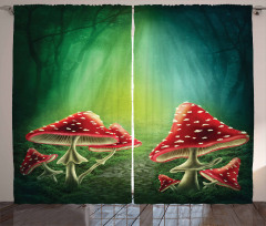 Mysterious Mushrooms Curtain