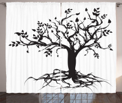 Nature Silhouette Art Curtain